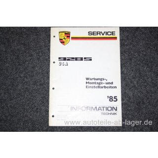 Porsche 928 s USA Handbuch Service Wartungs-, Montage- und Einstellarbeiten ´85 Information Technik WKD 491 810 WKD491810 #3938