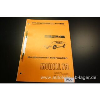 Porsche 924 Handbuch Kundendienst Information Modell ´79 4586.10 #3965