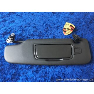 Porsche Sonnenblende m. Spiegel Innenlichtpaket links schwarz Neuwertig 981731031020F7 98173103160OF7 #89828