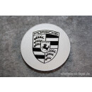 Porsche Radzierdeckel Felgendeckel konkav silber Wappen schwarz Neuwertig 99336130311 #87850