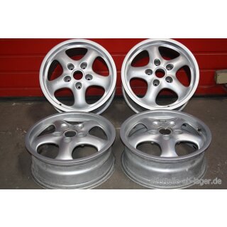 Porsche 911 993 17" Felgensatz Original "Cup ll" 7Jx17 ET55 9Jx17 ET70 Silber Metallic gebraucht 99336212400 99336212801 #MS6220-C3